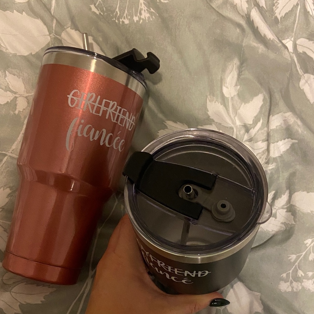 Couple's Tumbler Set in Black and Copper - Picture 3 of 6